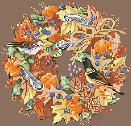 Fall Wreath - Cross Stitch Pattern