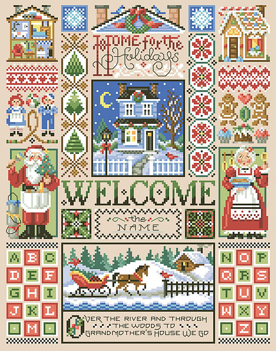 Home For The Holidays Sampler - Cross Stitch Pattern