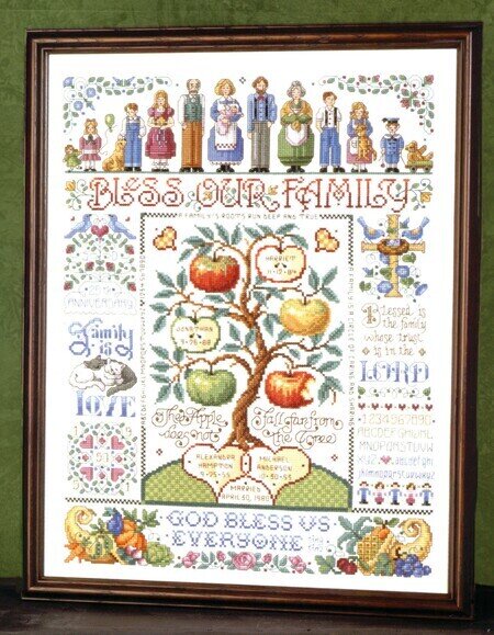 Bless Our Family Sampler - Cross Stitch Pattern