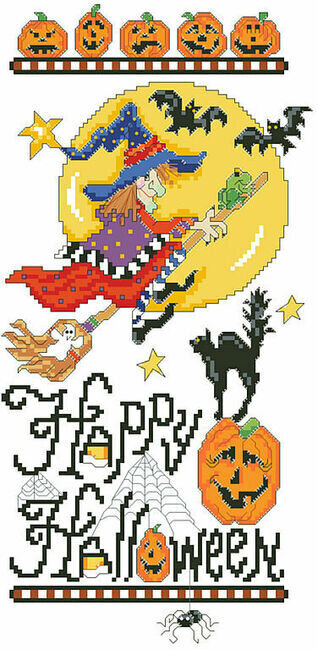 Happy Halloween Sampler - Cross Stitch Pattern