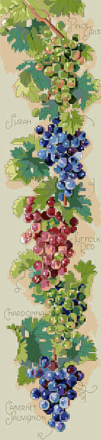 Grapes Bell Pull - Cross Stitch Pattern