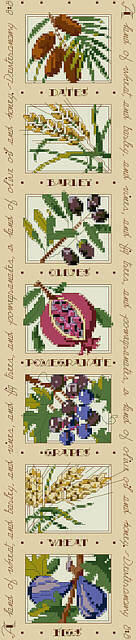 Seven Species Bell Pull - Cross Stitch Pattern