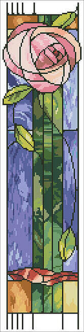 Stained Glass Rose - Cross Stitch Pattern
