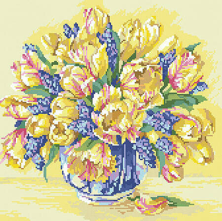 Watercolor Tulips - Cross Stitch Pattern