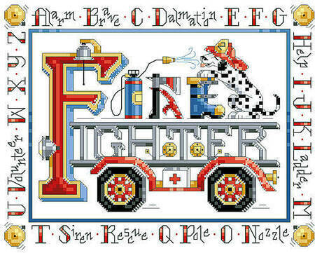 ABC's of Fire Fighters - Cross Stitch Pattern