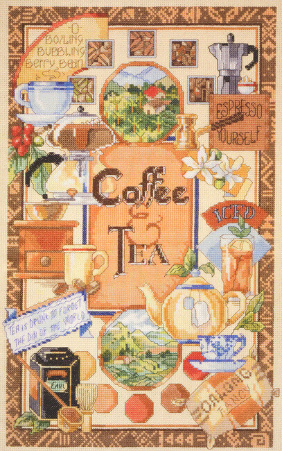 Coffee and Tea Sampler - Cross Stitch Pattern