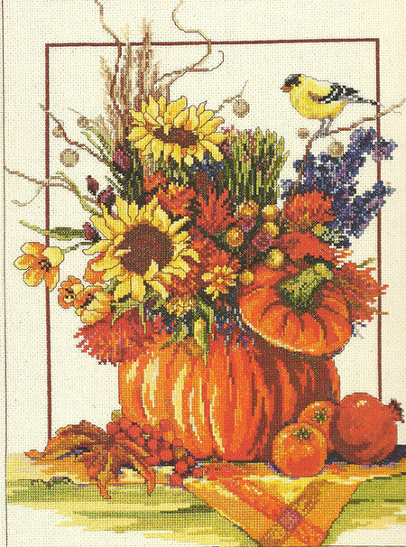 Fall Floral Arrangement - Cross Stitch Pattern