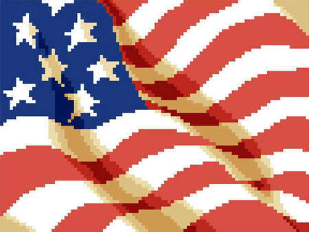 Old Glory Big Stitch - Cross Stitch Pattern