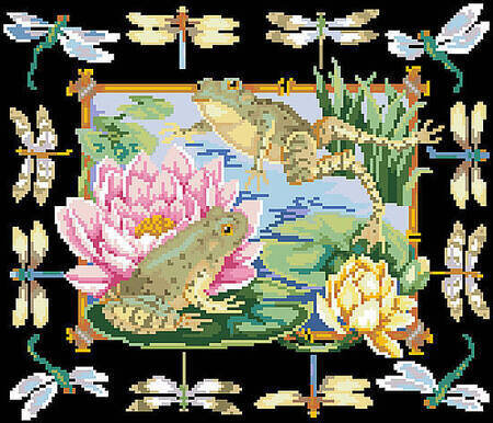 Frog Pillow - Cross Stitch Pattern