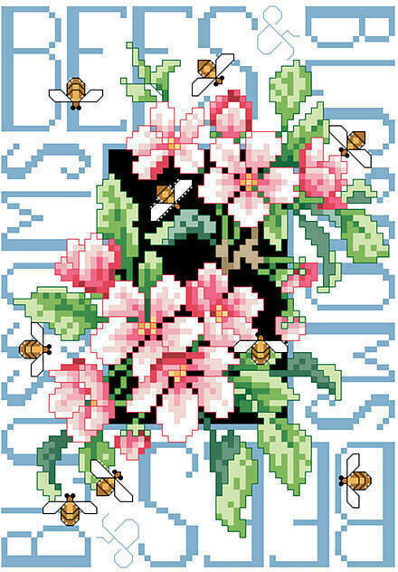 Bees and Blossoms - Cross Stitch Pattern