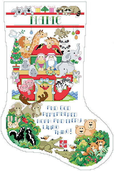 Two By Two Stocking - Cross Stitch Pattern