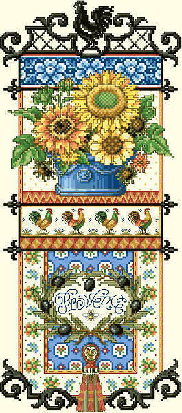Provence Sunflower Sampler - Cross Stitch Pattern