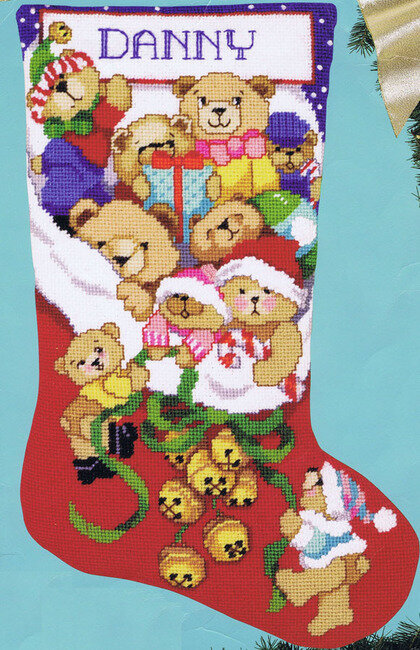 Jingle Bear Christmas Stocking - Cross Stitch Pattern