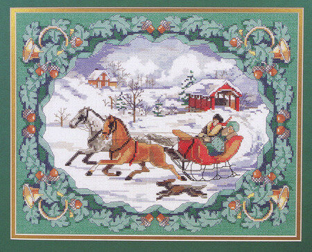 To Grandmother's House We Go Christmas Cross Stitch Pattern