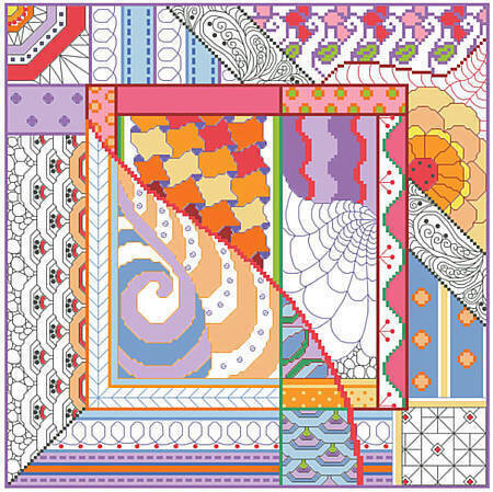 Dazzling Doodles Squares - Cross Stitch Pattern