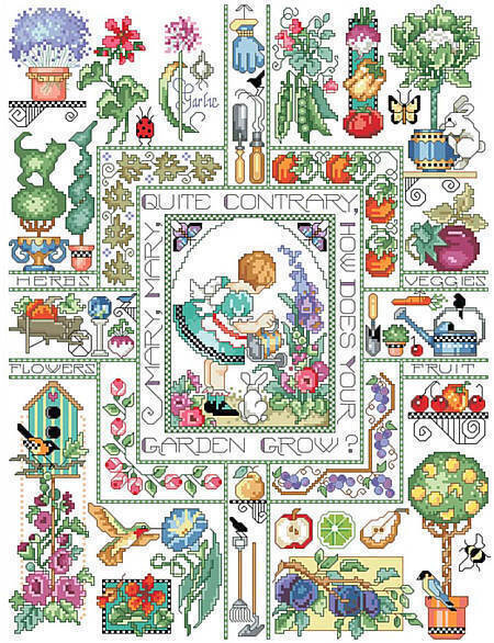 Mary, Mary, Quite Contrary - Cross Stitch Pattern
