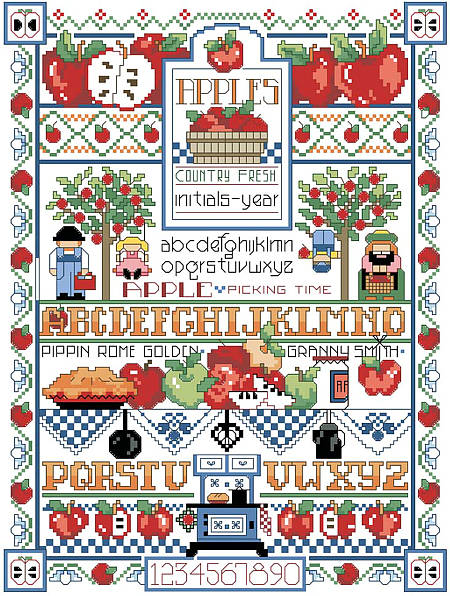 Apple Sampler - Autumn Cross Stitch Pattern