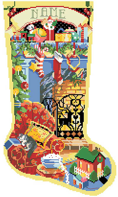 All Hearts Come Home Christmas Stocking - Cross Stitch