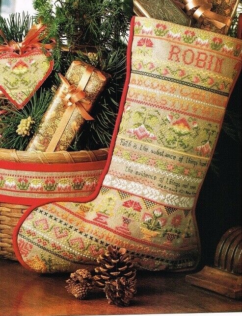 Cranberry Colonial Heritage Stocking - Cross Stitch Pattern