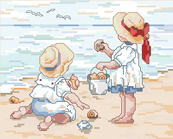 Collecting Shells - Cross Stitch Pattern
