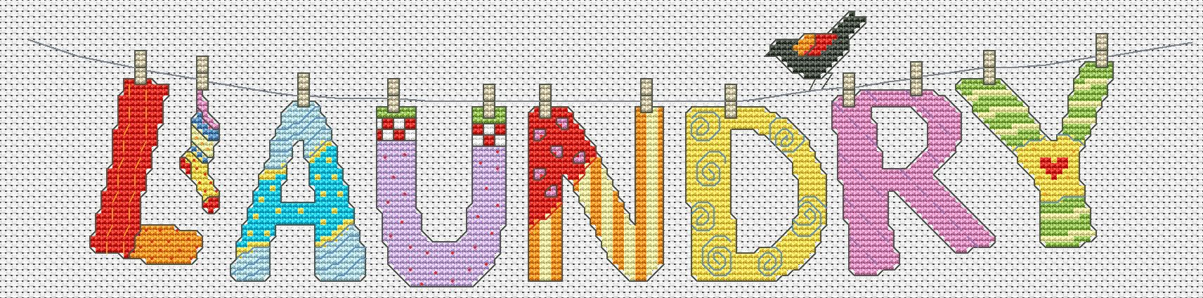 Laundry Sign - Cross Stitch Pattern