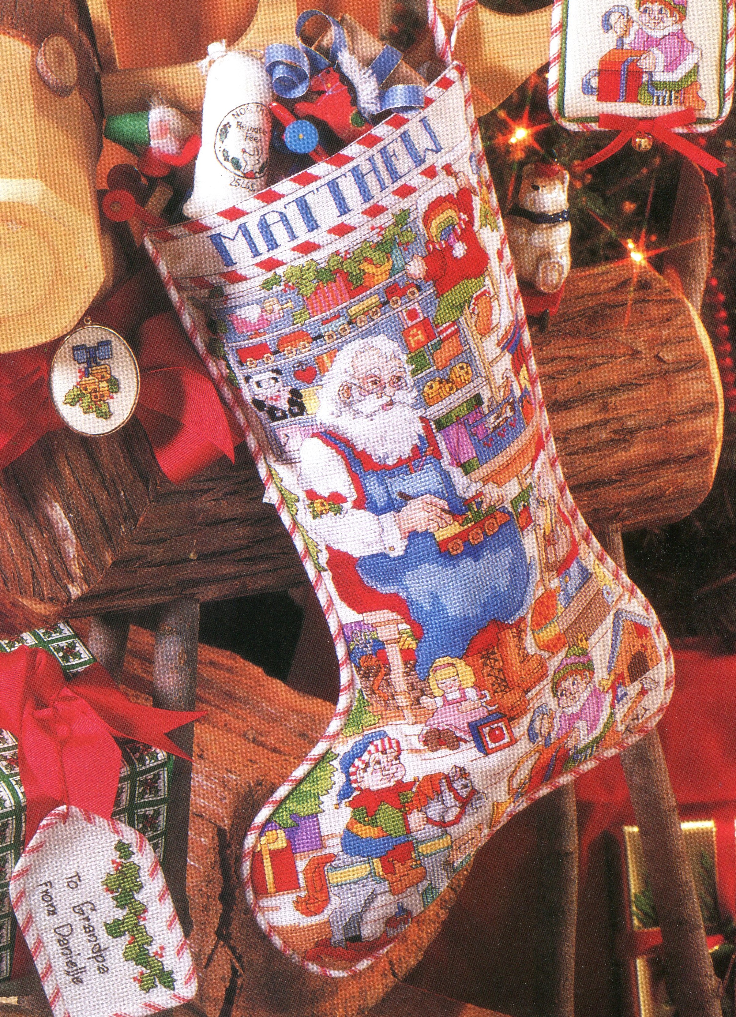 Santa's Workshop Stocking - Cross Stitch Pattern