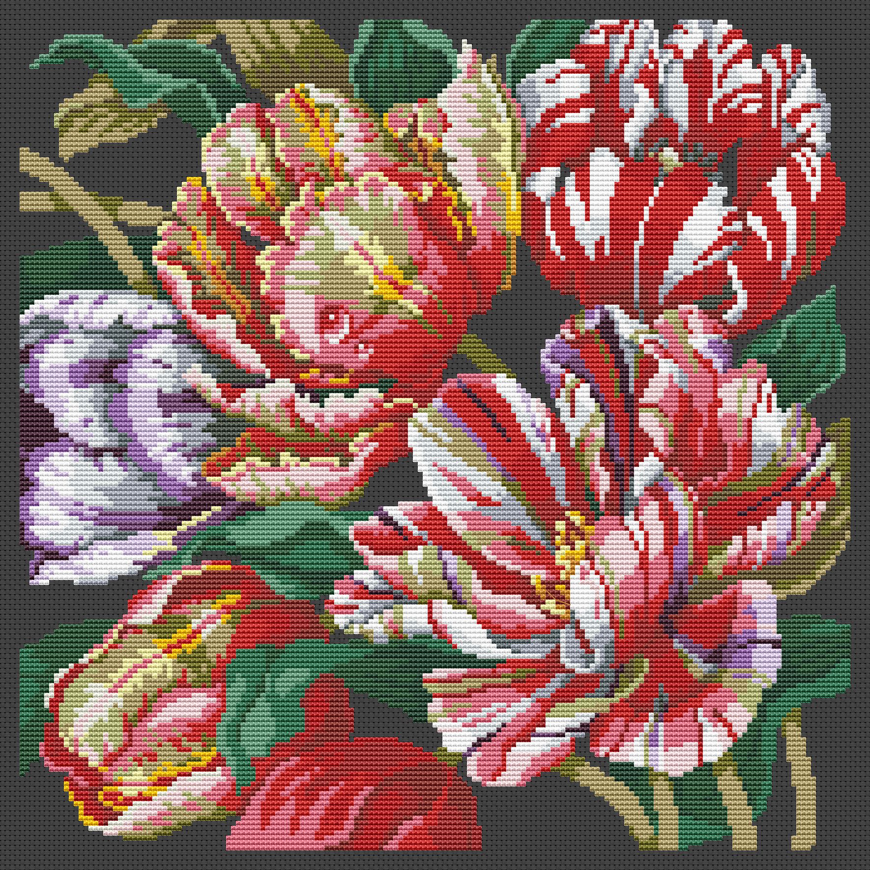 Parrot Tulips - Cross Stitch Pattern
