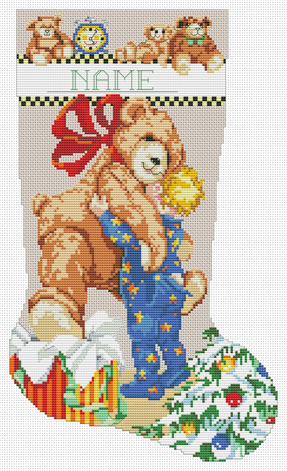Christmas Morning Stocking - Cross Stitch Pattern
