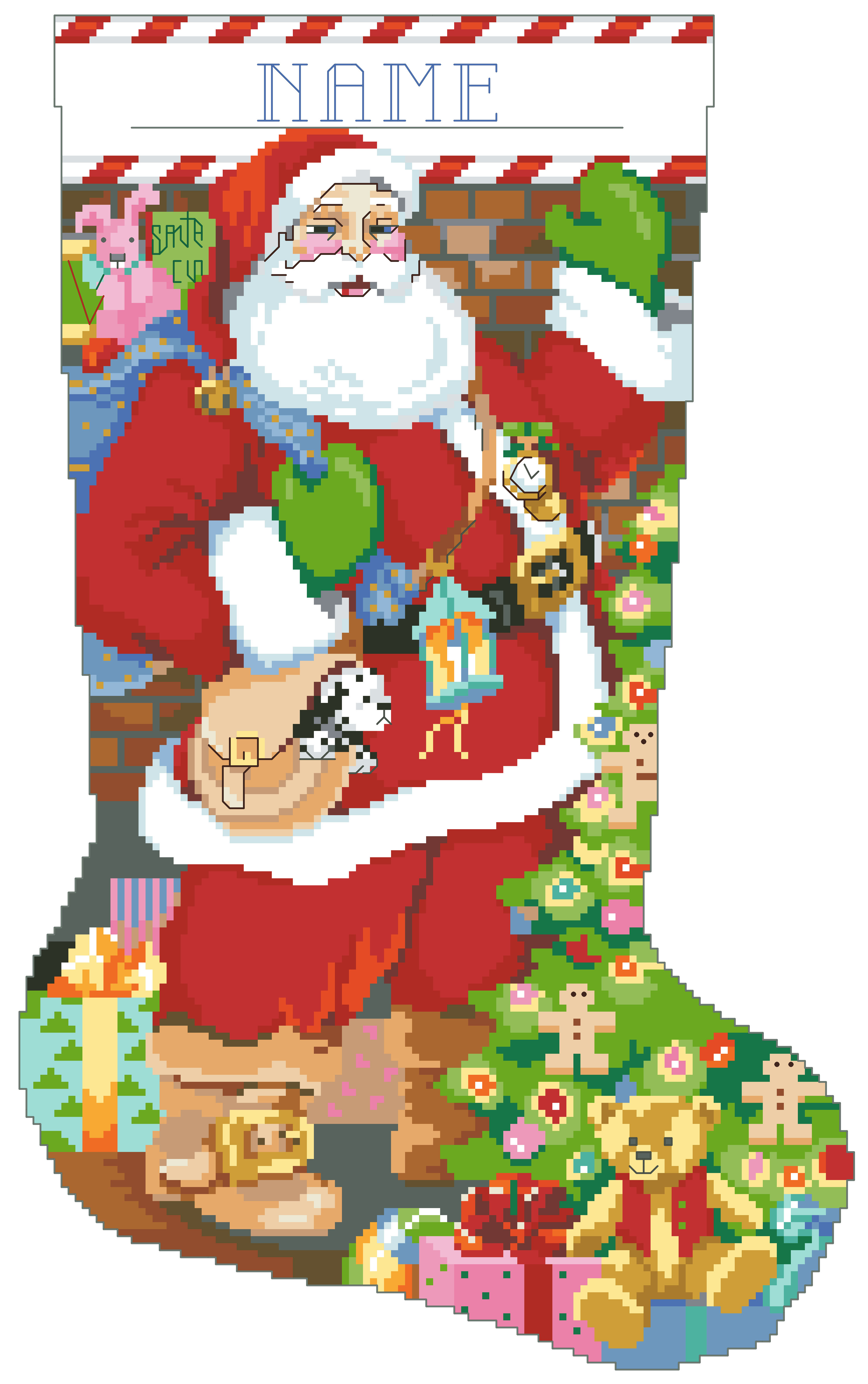 Christmas Eve Stocking - Cross Stitch Pattern