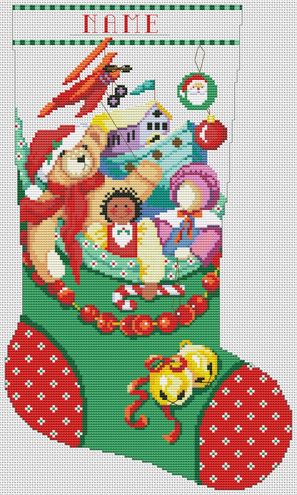 Chock Full of Toys Stocking - Cross Stitch Pattern