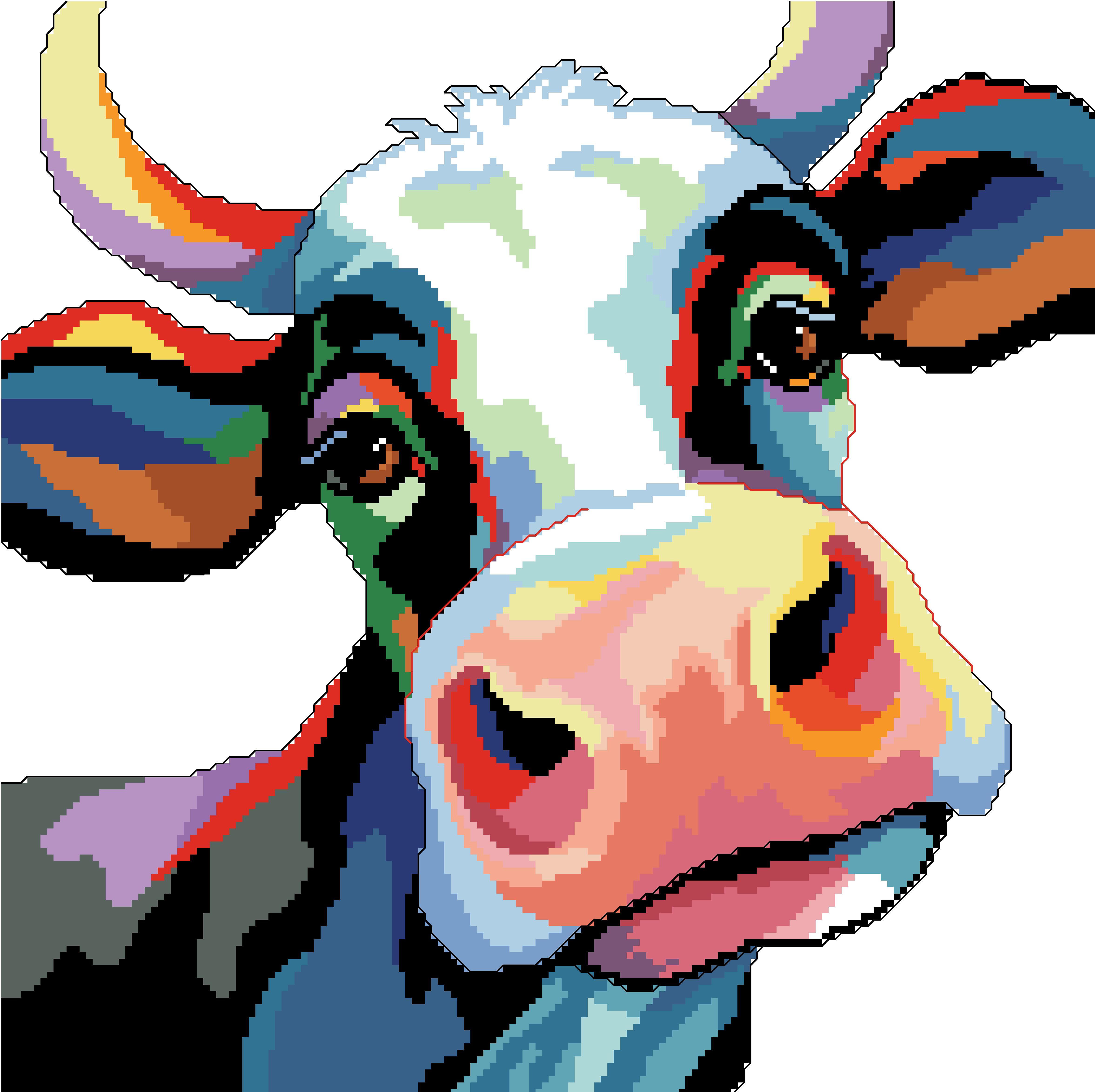 Colorful Cows - Cross Stitch Pattern