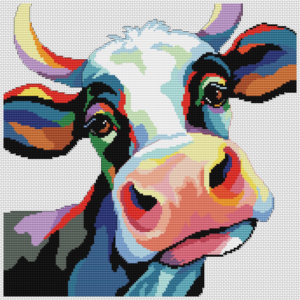 Colorful Cows - Cross Stitch Pattern