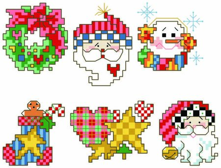 Holiday Fun Christmas Ornaments - Cross Stitch Pattern
