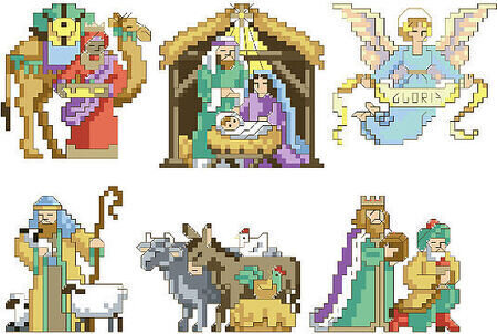 Nativity Ornaments - Christmas Cross Stitch Pattern