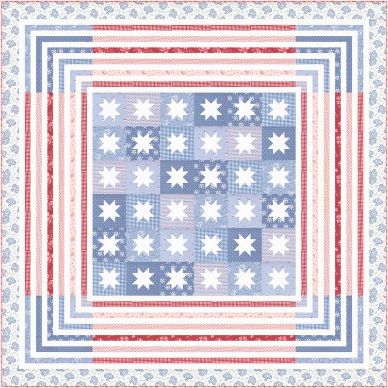 Hollyhocks Roses - Quilt Kit