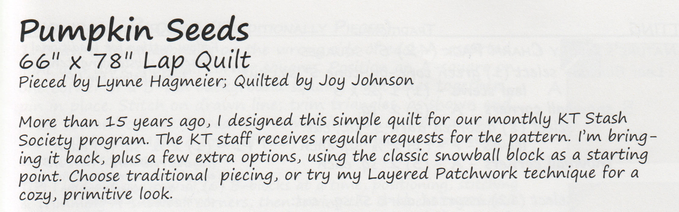 Pumpkin Seeds - Quilt Pattern