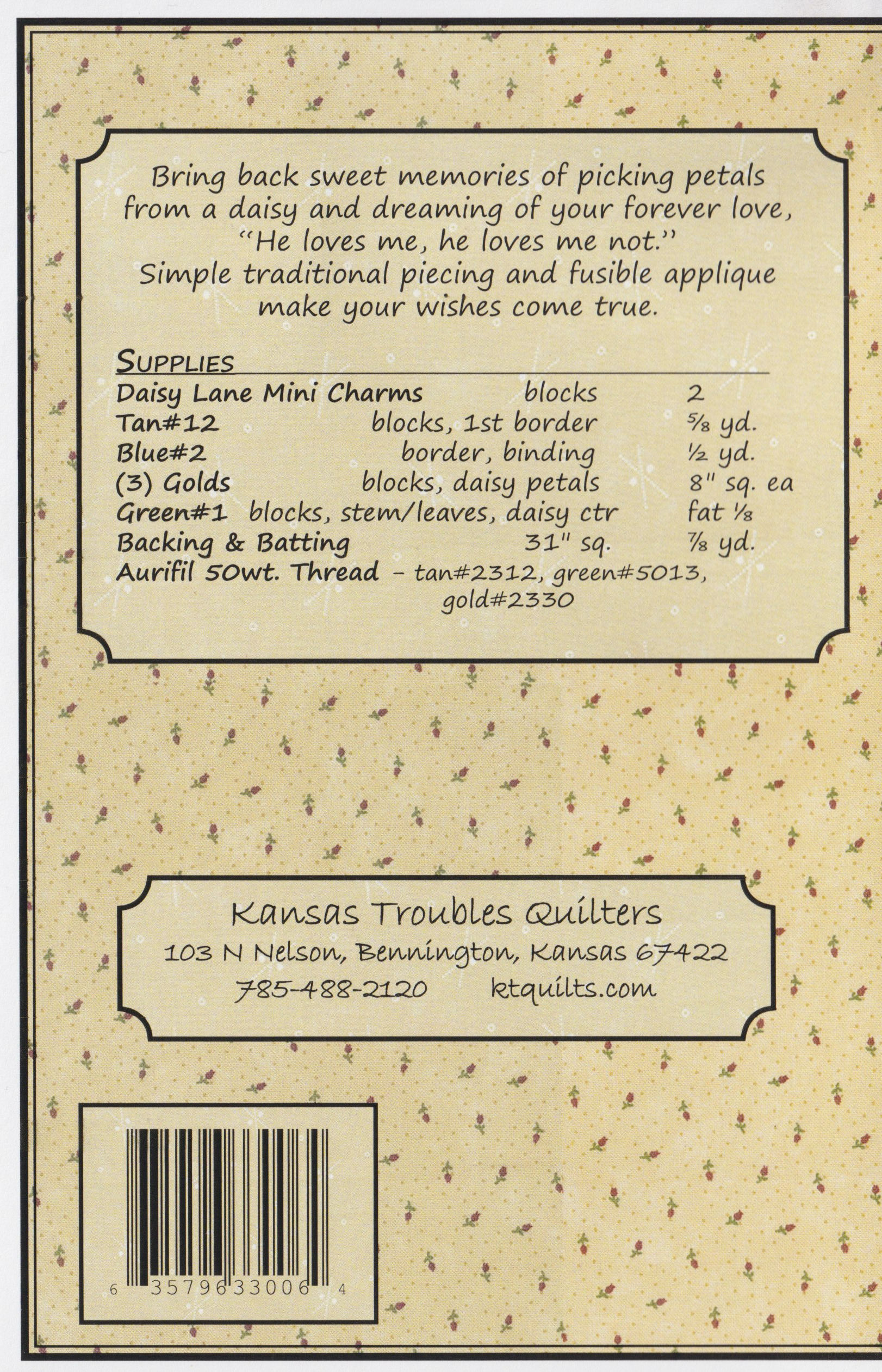 Loves Me, Loves Me Not - Quilt Pattern 