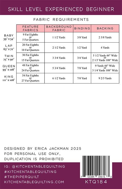 The Piper Quilt - Quilt Pattern