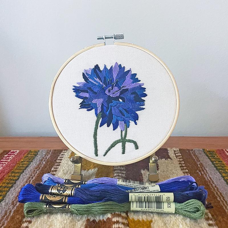 Bachelor Button - Embroidery Kit 