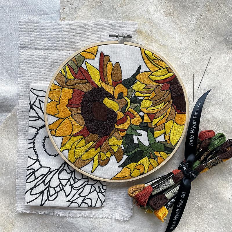 Sunflower 9.5" - Embroidery Kit 