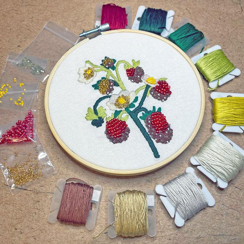 Strawberry Blossoms - Embroidery Kit