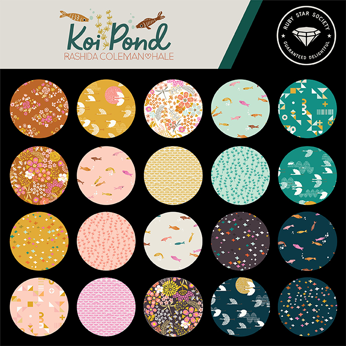 Koi Pond Mint - Smile and Wave - Quilt Fabric