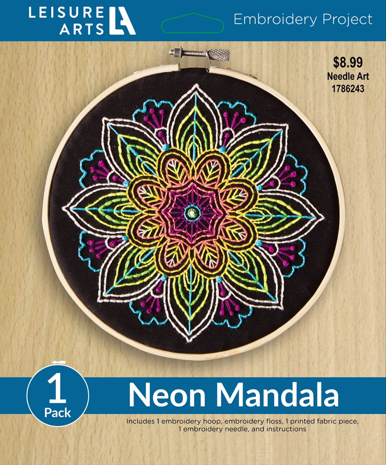 Neon Mandala - Embroidery Kit