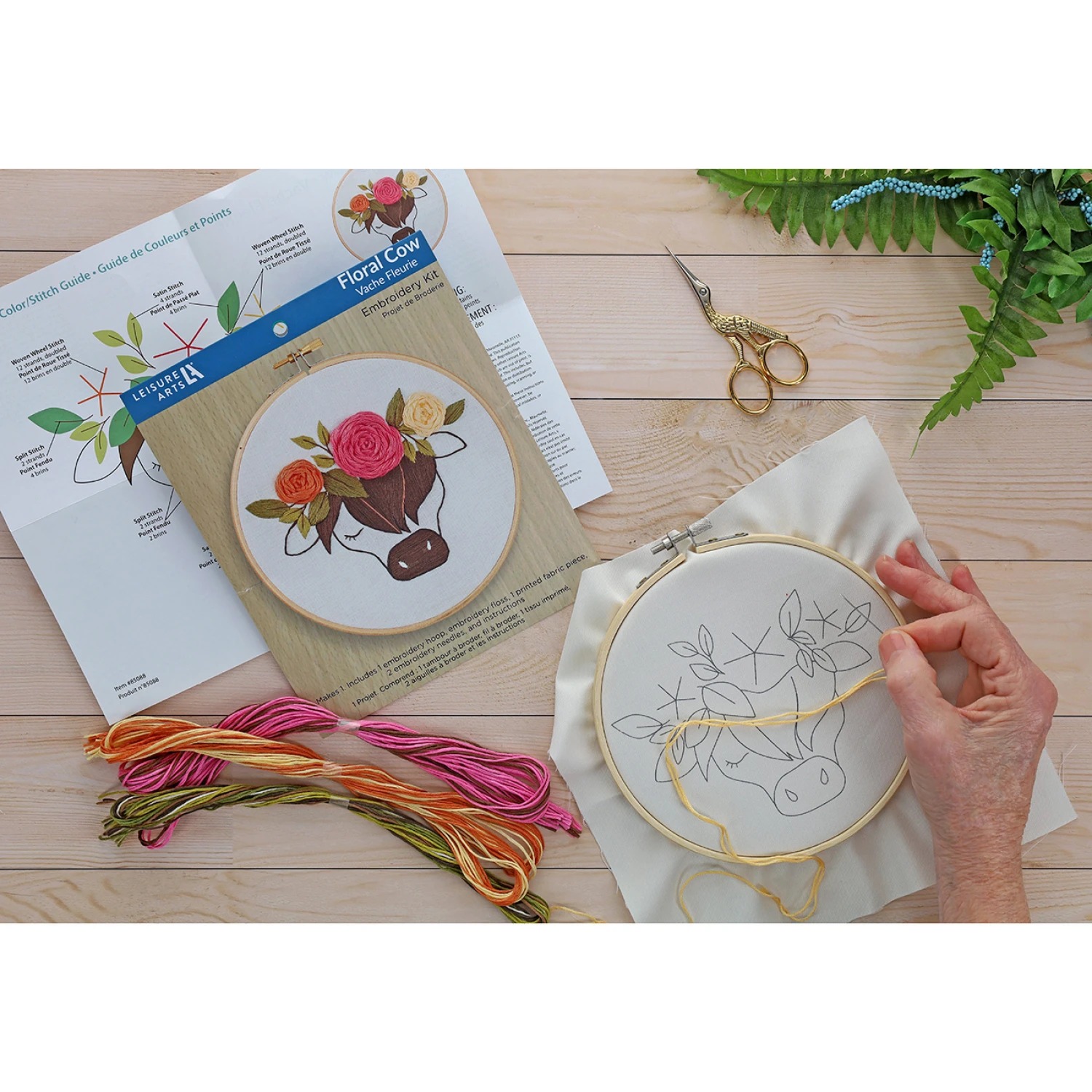 Floral Highland Cow - Embroidery Kit