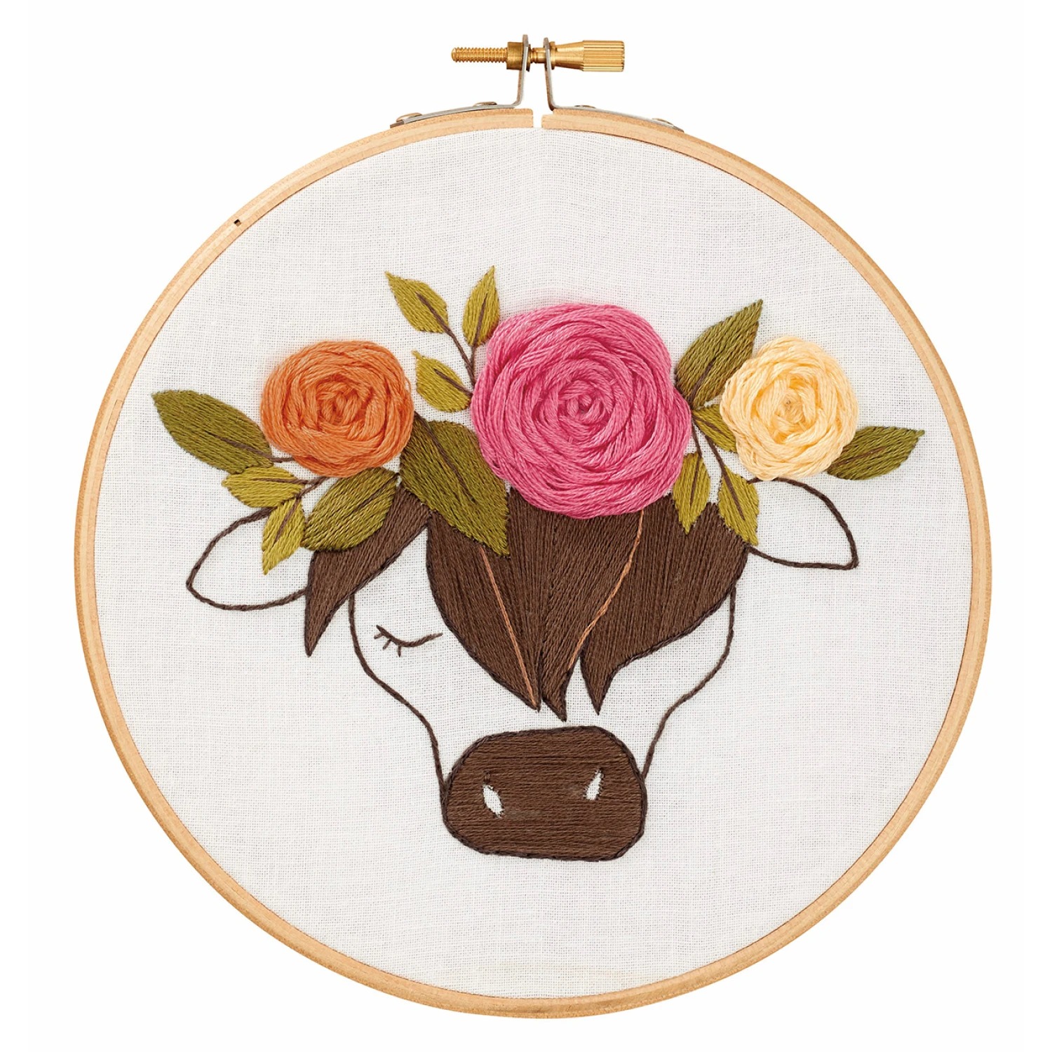 Floral Highland Cow - Embroidery Kit