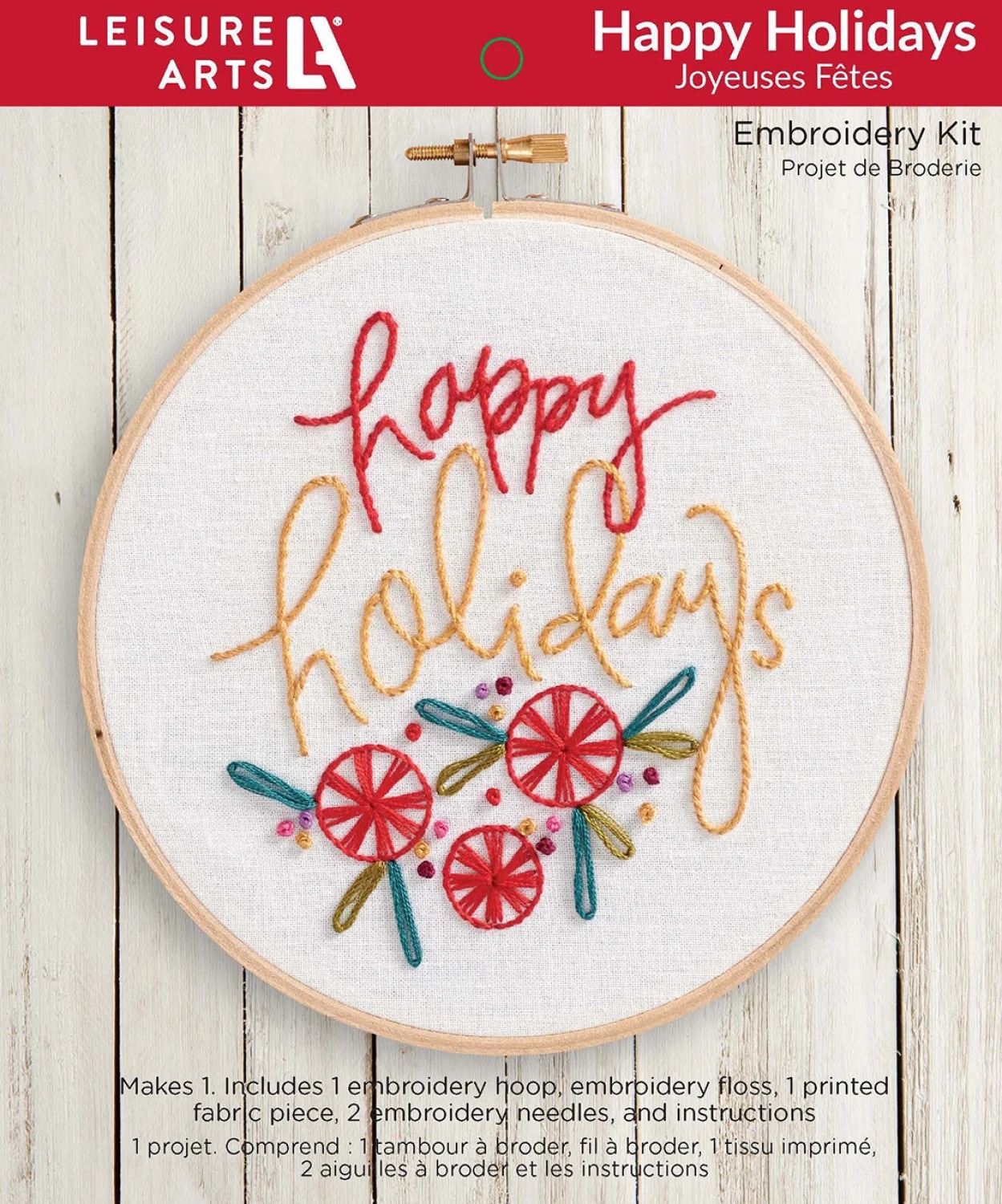 Happy Holidays - Christmas Embroidery Kit