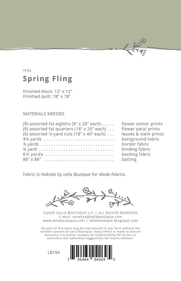 Spring Fling - Quilt Pattern