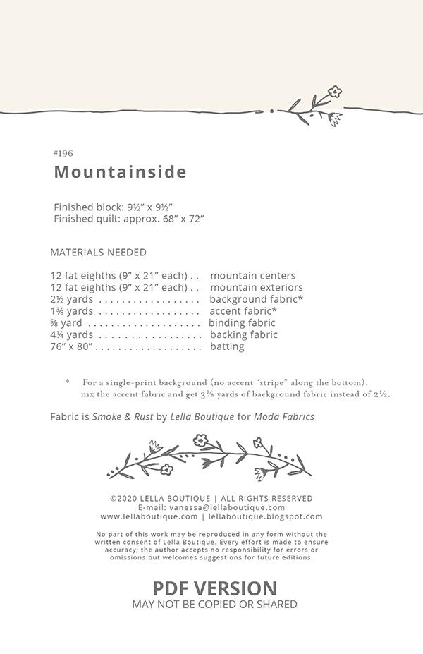 Mountainside - Quilt Pattern