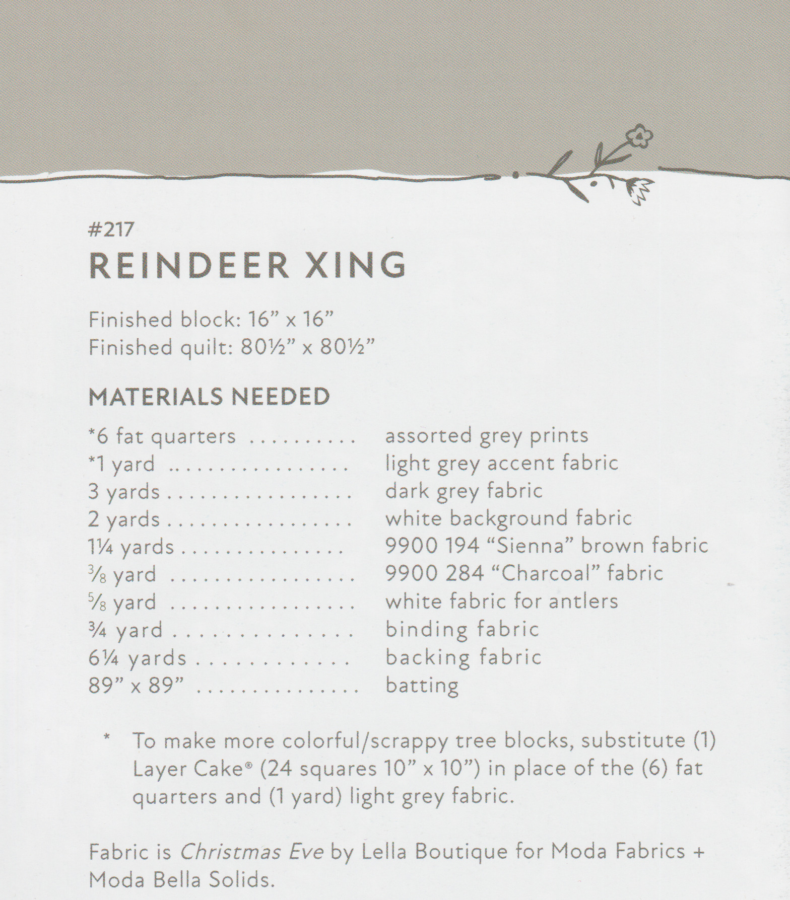 Reindeer Xing - Quilt Pattern