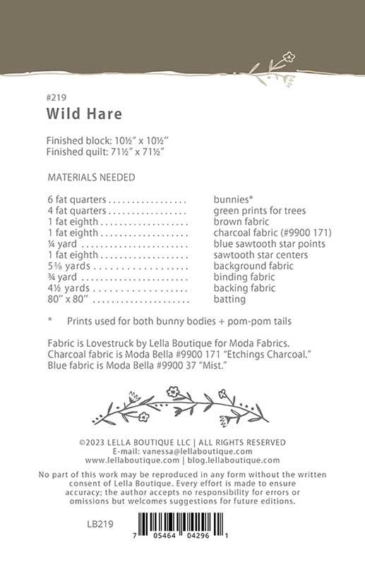 Wild Hare - Quilt Pattern